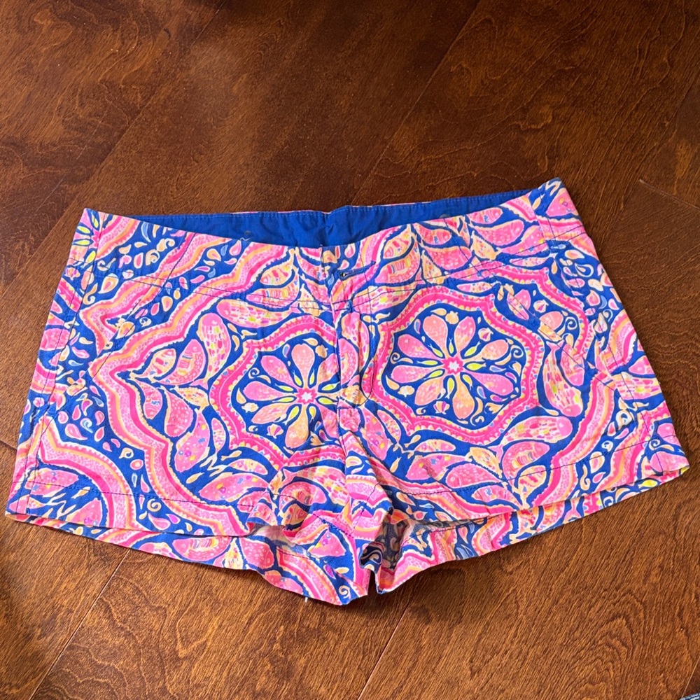 Lily Pulitzer Vibrant Pink & Blue Patterned Shorts